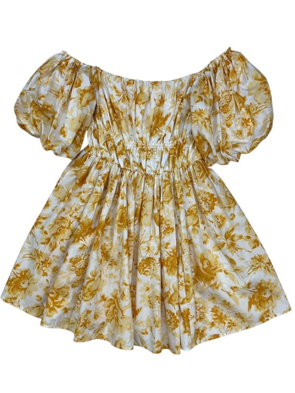 Abercrombie and Fitch Off The Shoulder Puff Sleeve Mini Dress M Floral - Picture 14 of 16